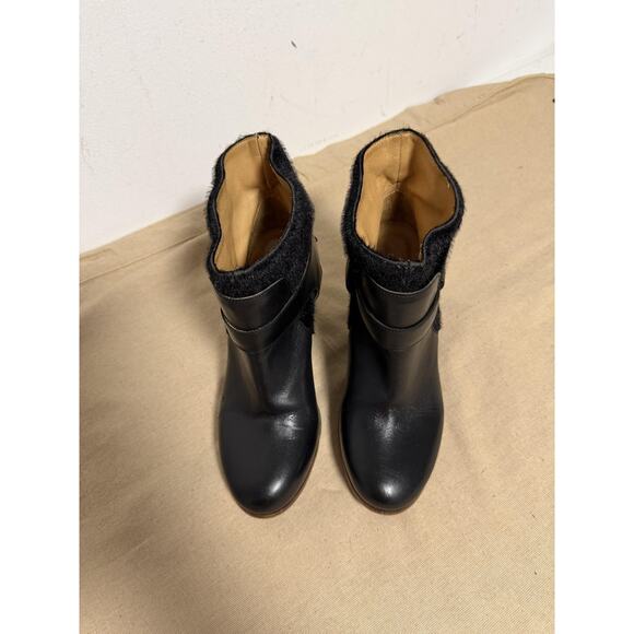 MM6 Margiela Boots Womens Size 40 Black Wedge Fur Ankle Made In Italy - Picture 6 of 13